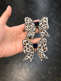 Cheetah - bow / brown & black vent clip set