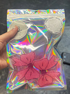 Bow vent clip set- Pink w glitter