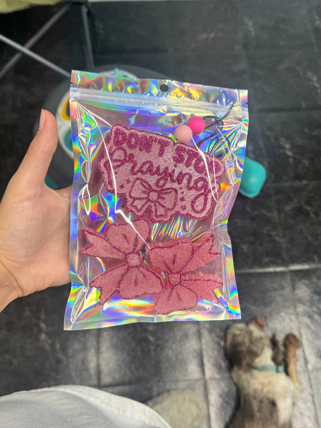 Don’t stop praying freshie & Bow vent clip set