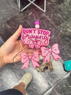Don’t stop praying freshie & Bow vent clip set