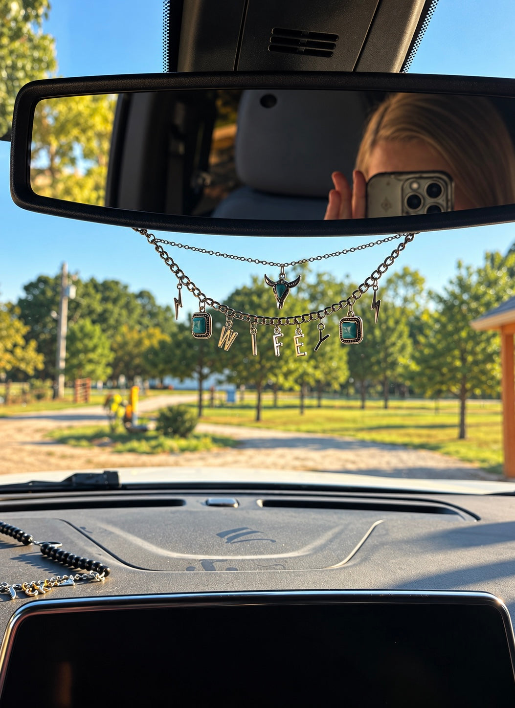 Wifey - western themed - cow - regular car charm.