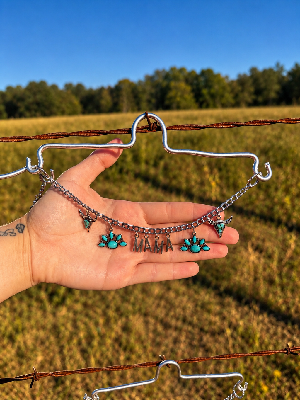 Mama Turquoise Themed Regular Car Charm