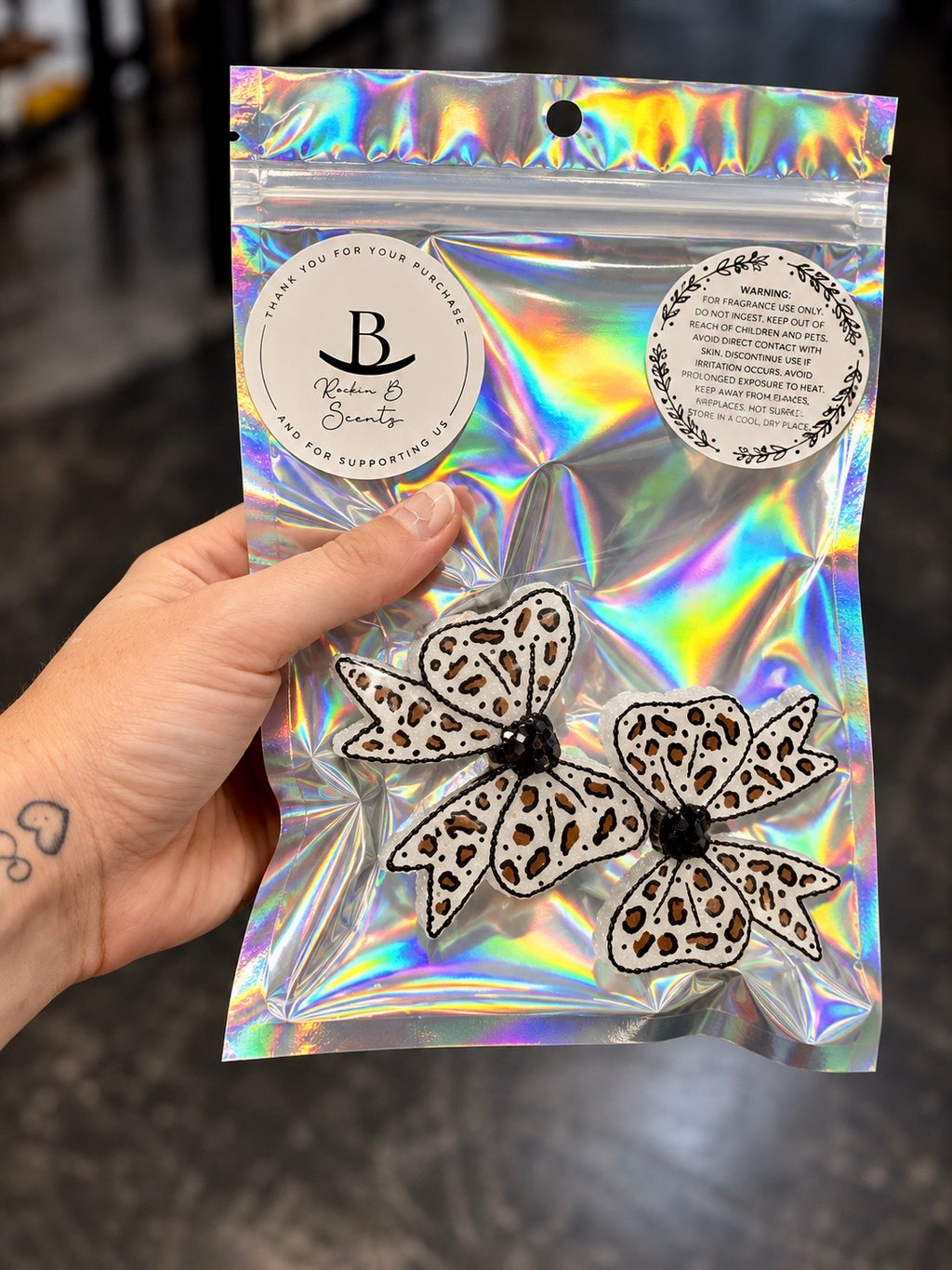 Cheetah - bow / brown & black vent clip set