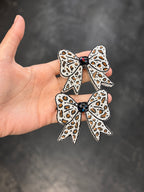 Cheetah - bow / brown & black vent clip set