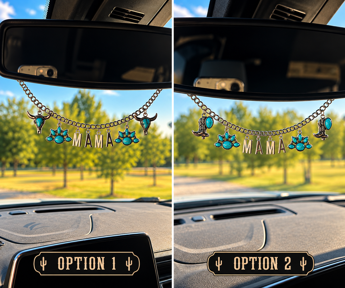 Mama Turquoise Themed Regular Car Charm